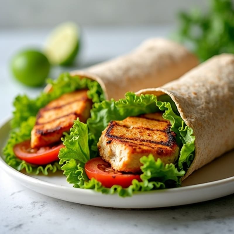 Crispy Grilled Chicken Wrap with Fresh Herbs