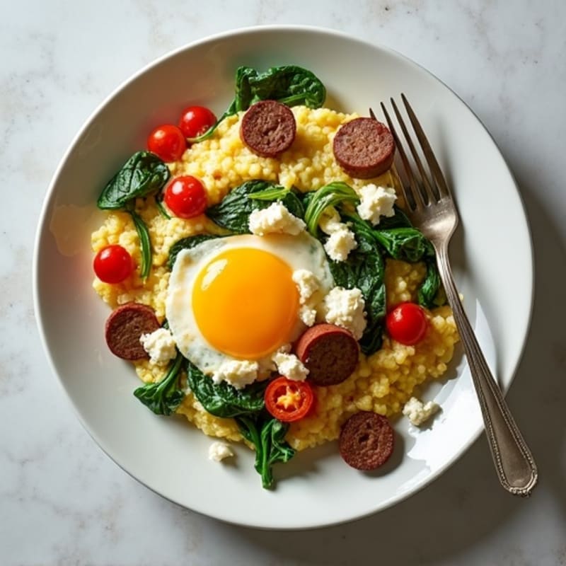 Protein-Packed Spinach and Feta Egg White Scramble