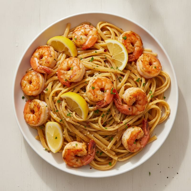 Garlic Butter Shrimp Scampi with Linguine