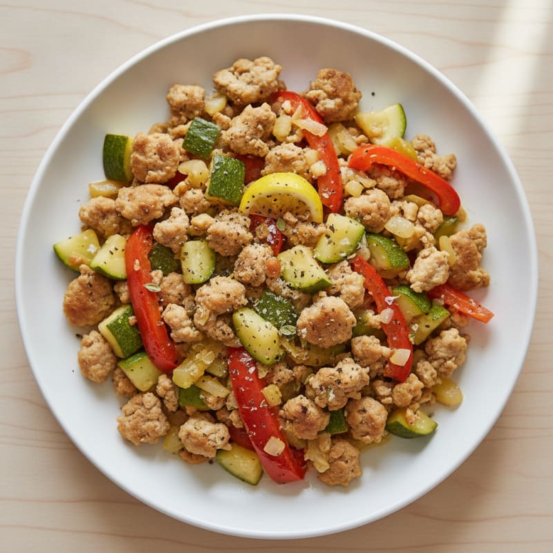 Zesty Ground Chicken and Vegetable Skillet