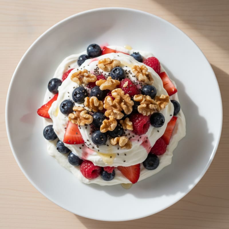 Greek Yogurt Protein Parfait with Mixed Berries