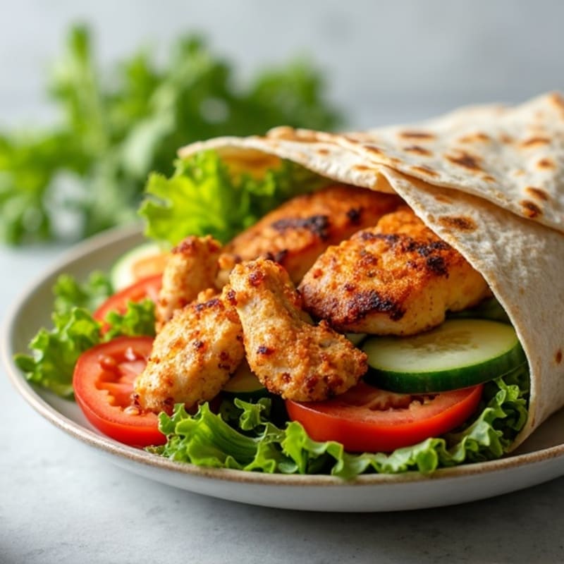 Crispy Grilled Chicken and Fresh Vegetable Wrap