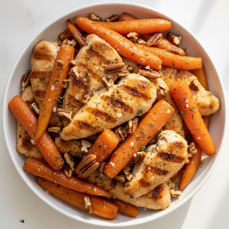 Maple-Glazed Roasted Carrots with Pecans