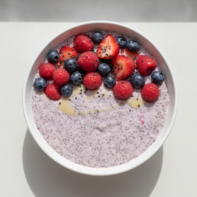 Mixed Berry Protein Chia Pudding