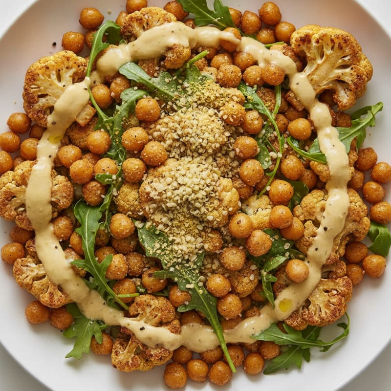 Roasted Cauliflower and Chickpea Bowl