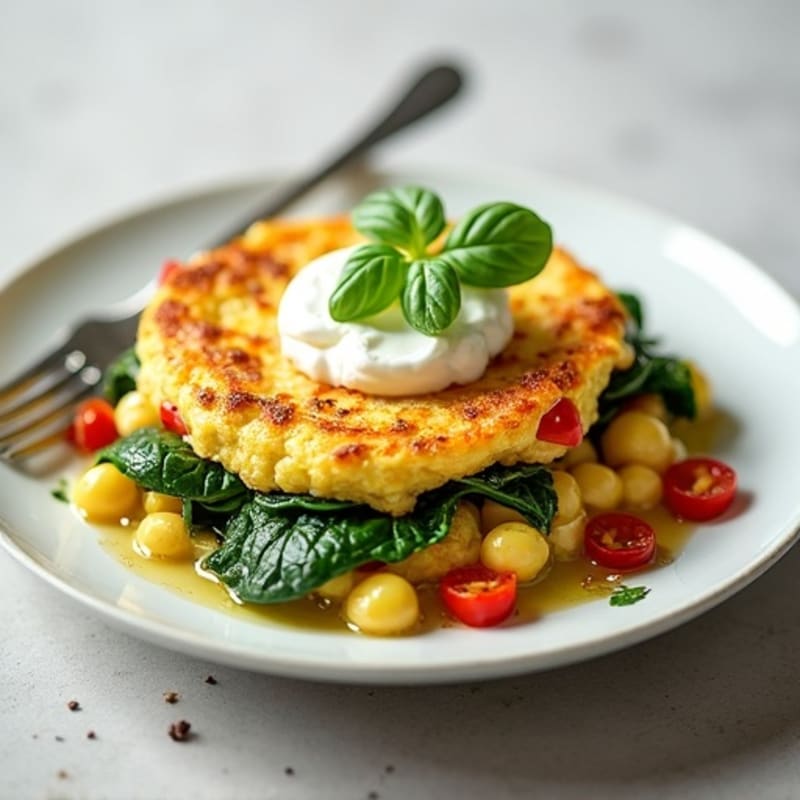Egg White Veggie Scramble with Cottage Cheese and Fresh Spinach