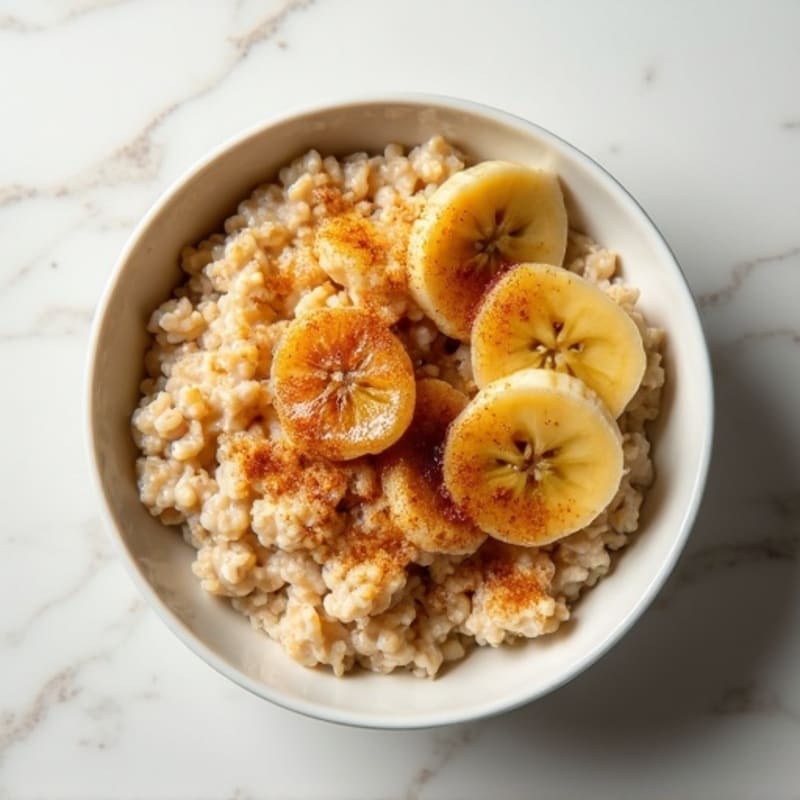 Creamy Protein Oatmeal with Caramelized Bananas
