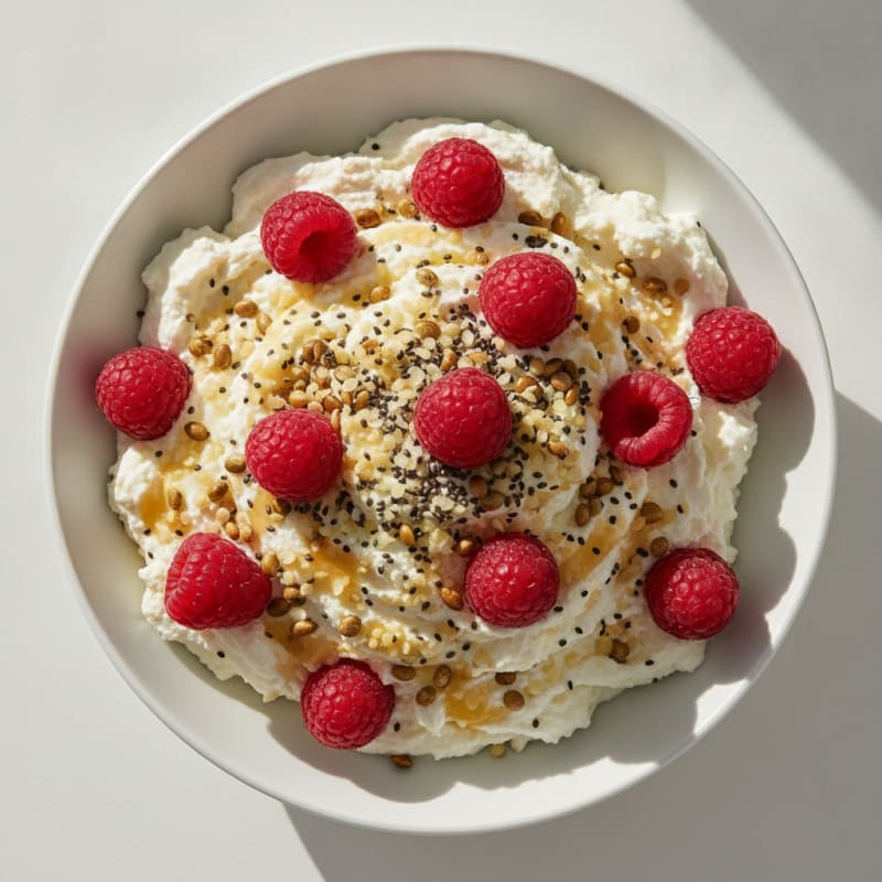 Silky Greek Yogurt Protein Mousse with Chia Seeds