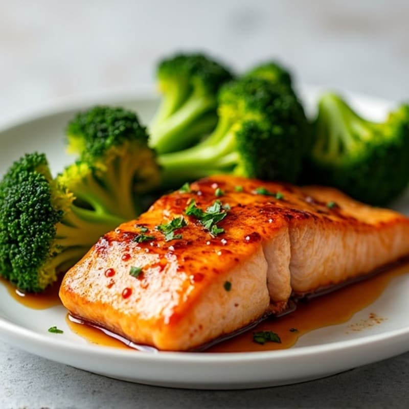 Teriyaki Glazed Salmon with Roasted Broccoli