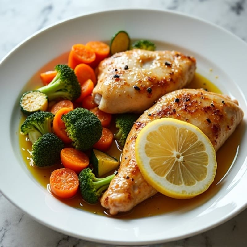 Lemon-Garlic Roasted Chicken with Crispy Sheet Pan Vegetables