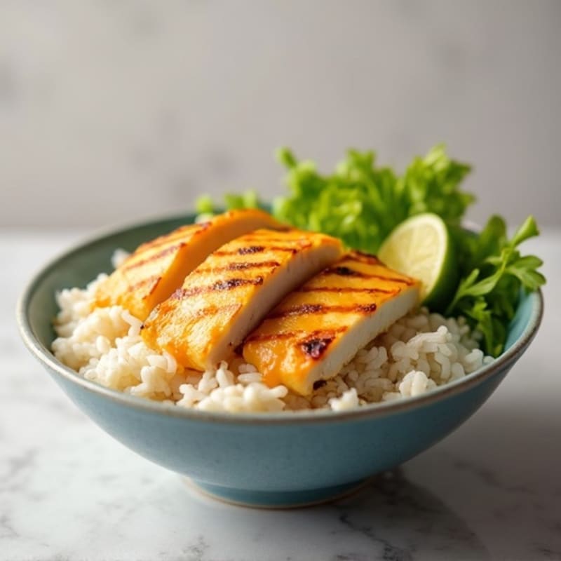 Grilled Turkey and Cheese Rice Bowl