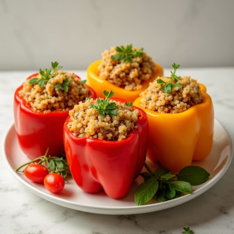 Lean Ground Turkey and Quinoa Stuffed Bell Peppers