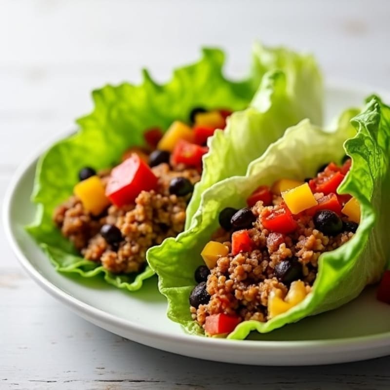 Lettuce-Wrapped Spicy Ground Turkey Taco Skillet