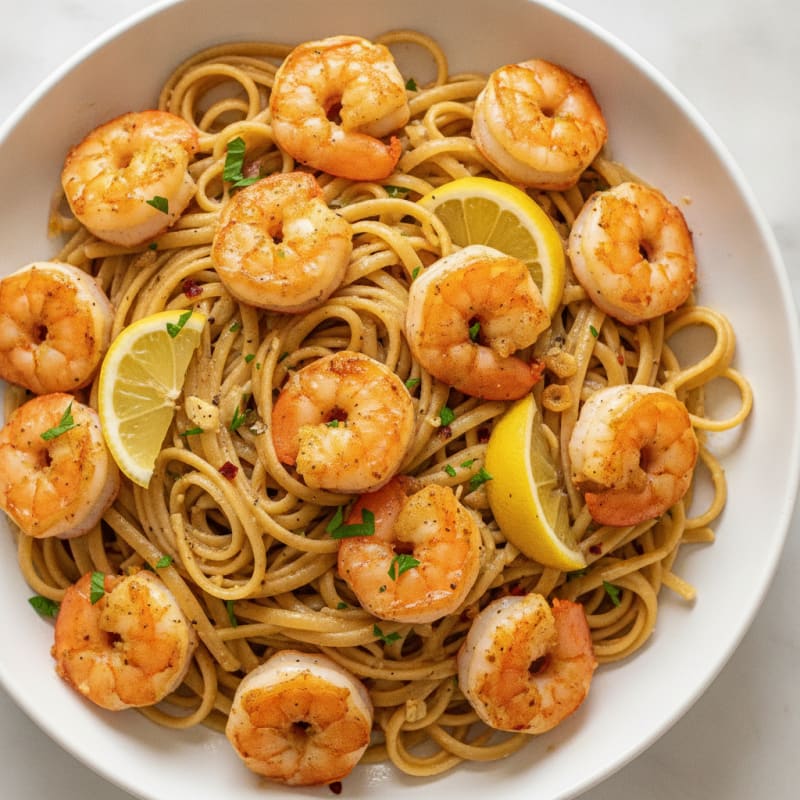 Garlic Butter Shrimp Scampi with Linguine