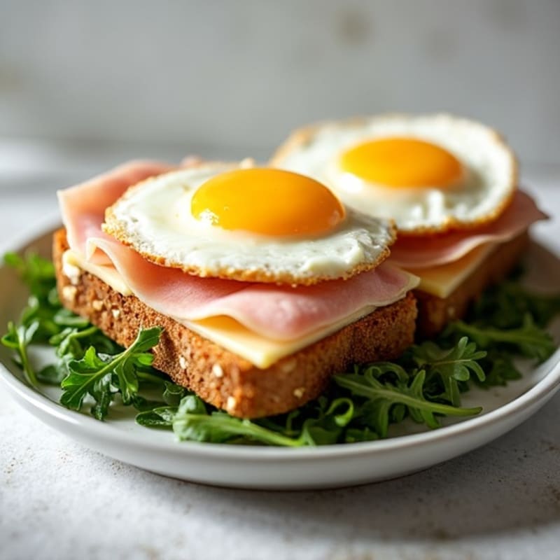 Lean Ham and Swiss Open-Face Melt with Fresh Greens