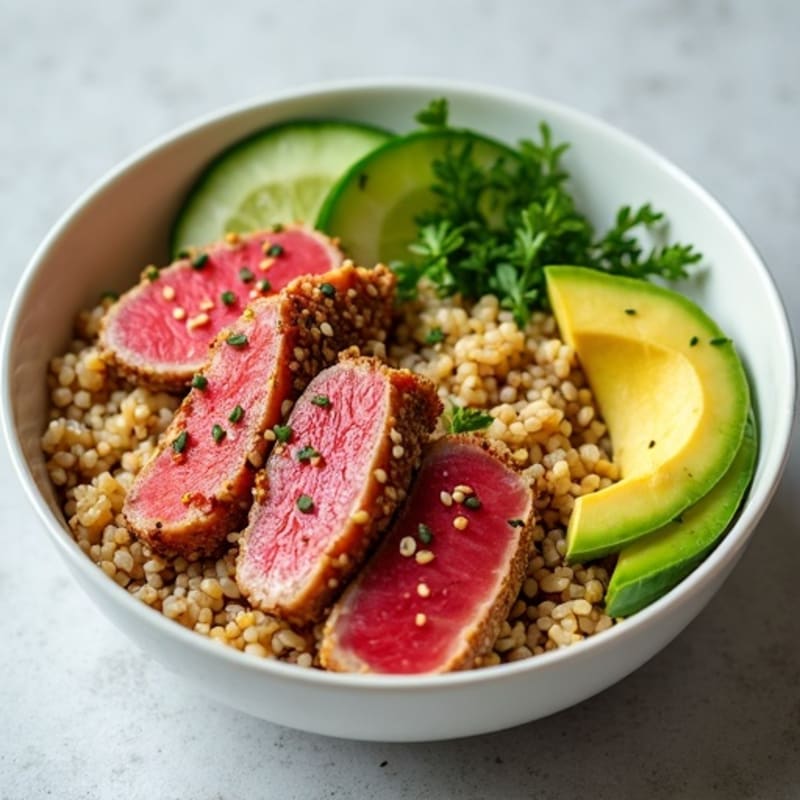 Fresh Ahi Tuna and Avocado Rice Bowl