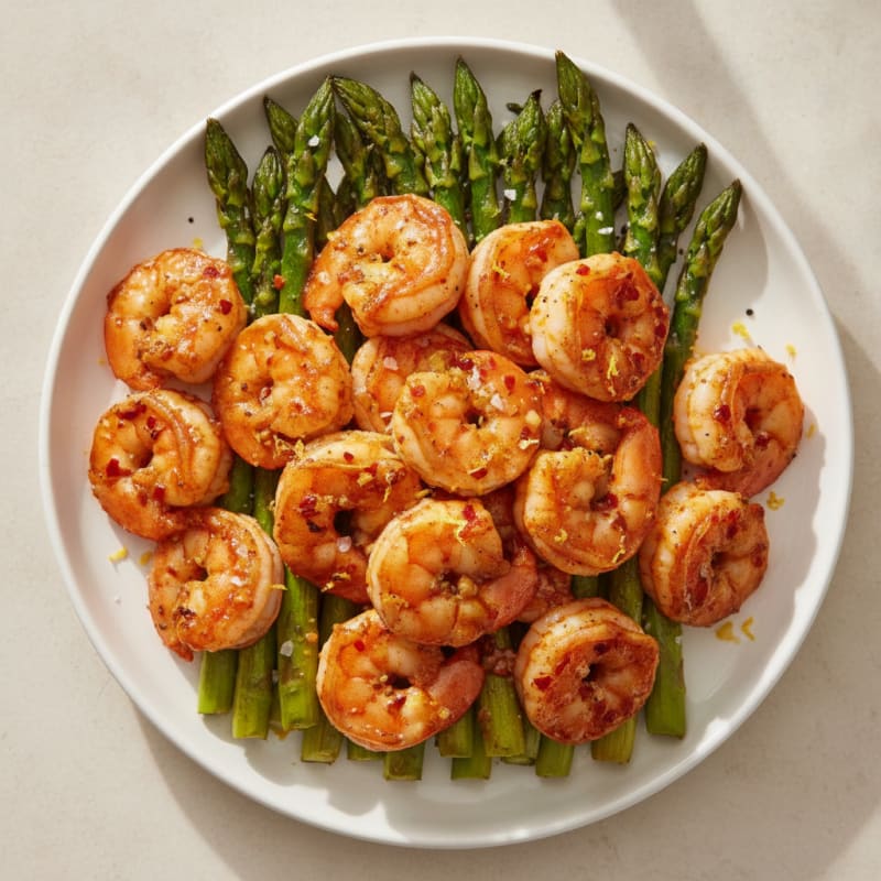 Chili-Garlic Shrimp with Roasted Asparagus