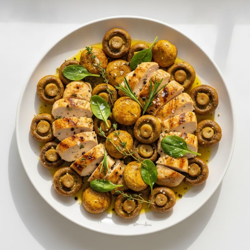 Garlic Butter Roasted Mushrooms with Herbs