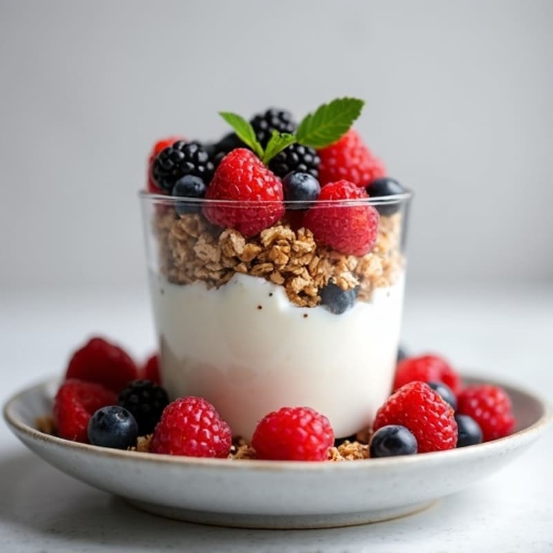 Silky Greek Yogurt Parfait with Chia Seeds and Mixed Berries