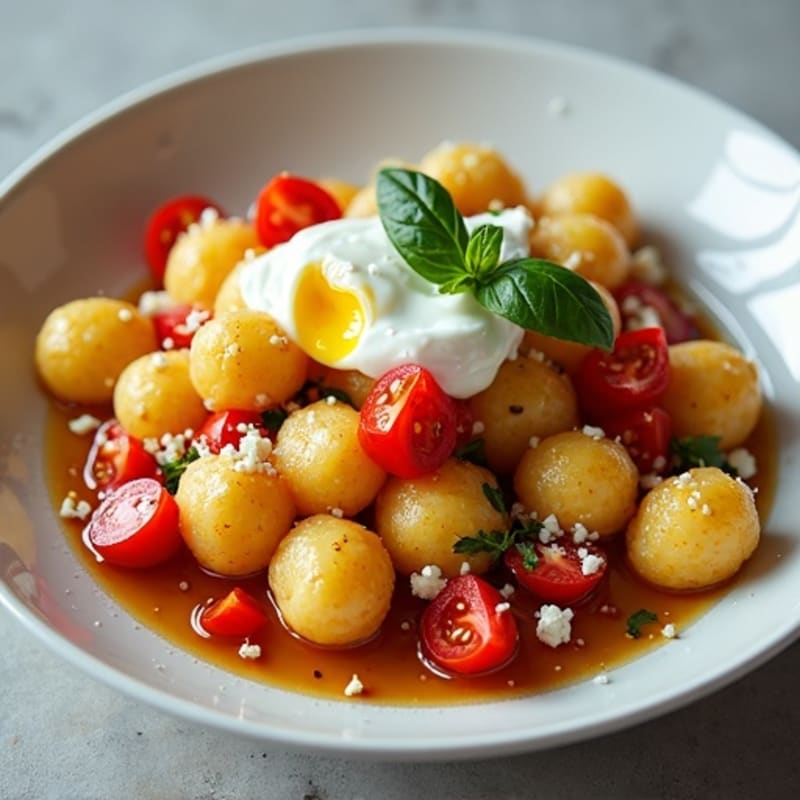 Pan-Seared Gnocchi with Fresh Tomato and Crumbled Feta