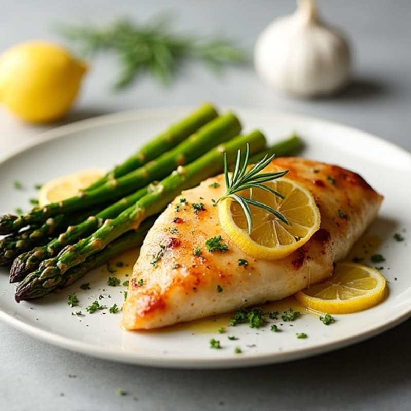 Lemon-Herb Roasted Chicken with Crispy Asparagus