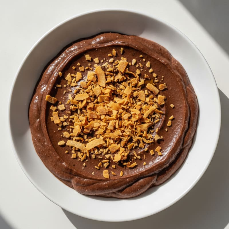 Silky Chocolate Protein Pudding with Toasted Coconut