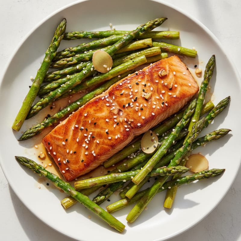 Teriyaki Glazed Salmon with Asparagus