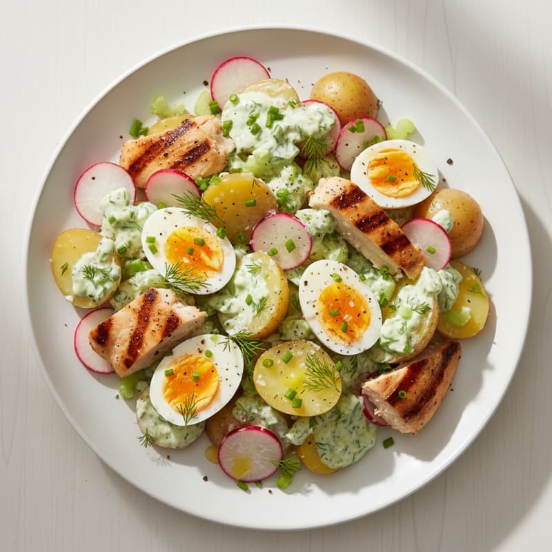 Crunchy Herb Potato Salad with Zesty Dressing