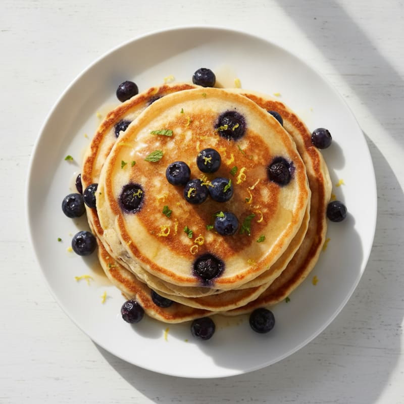 Blueberry Ricotta Pancakes with Lemon Zest