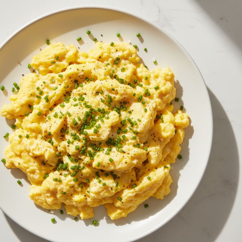 Fluffy Scrambled Eggs with Chives
