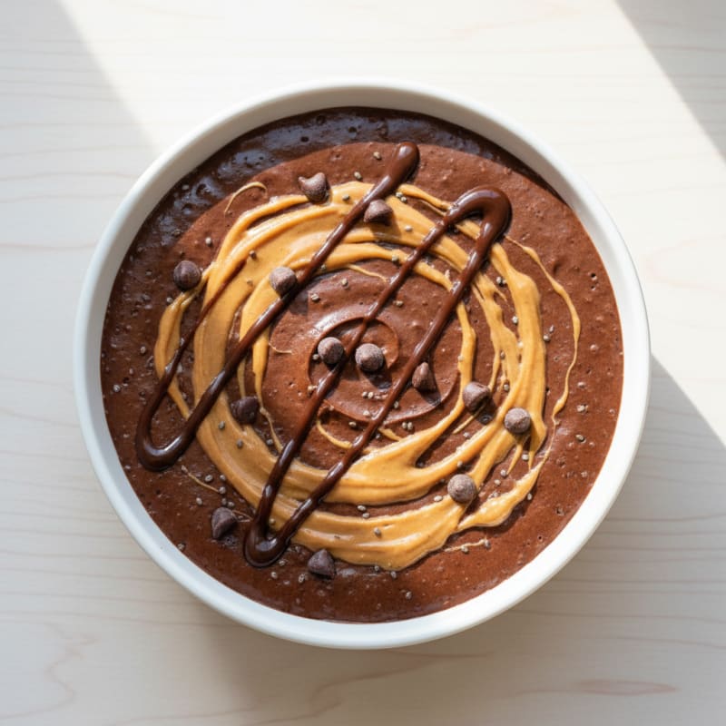 Silky Chocolate Protein Pudding with Peanut Butter Swirl