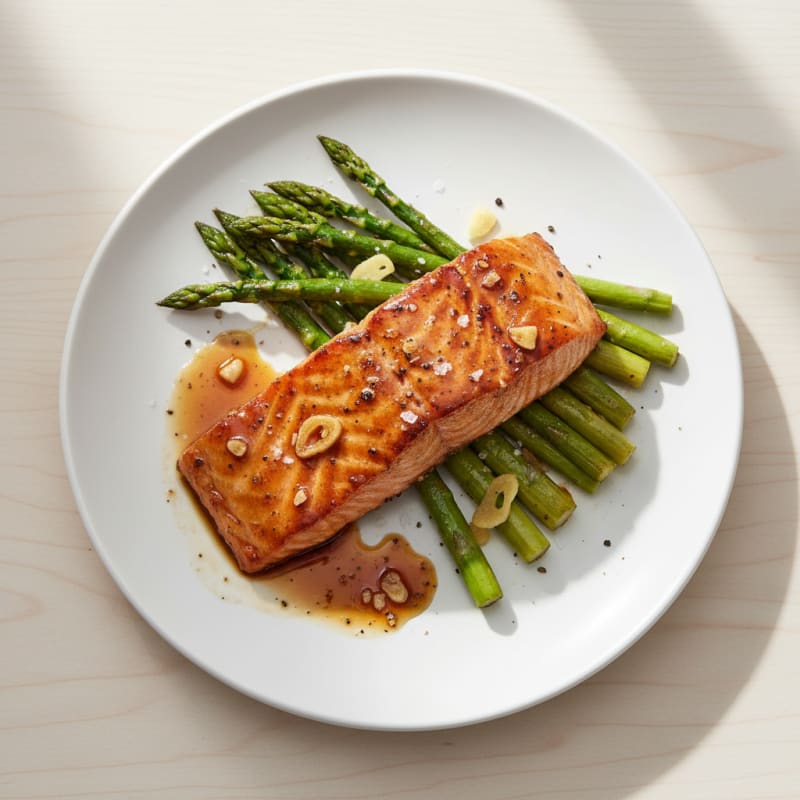 Tender Soy-Glazed Salmon with Roasted Asparagus