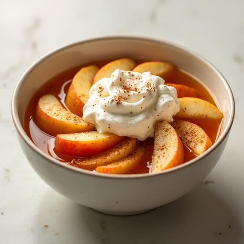 Warm Cinnamon Apple with Creamy Cottage Cheese