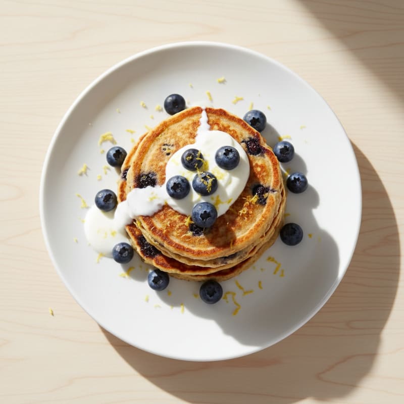 Blueberry Ricotta Pancakes with Lemon Zest