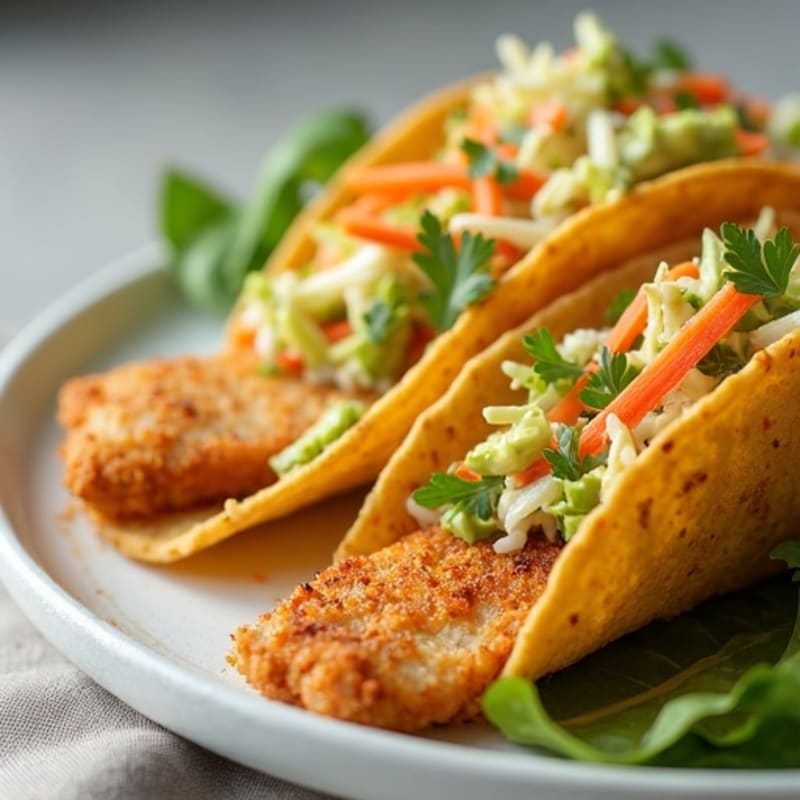 Crispy Baked Fish Tacos with Fresh Slaw
