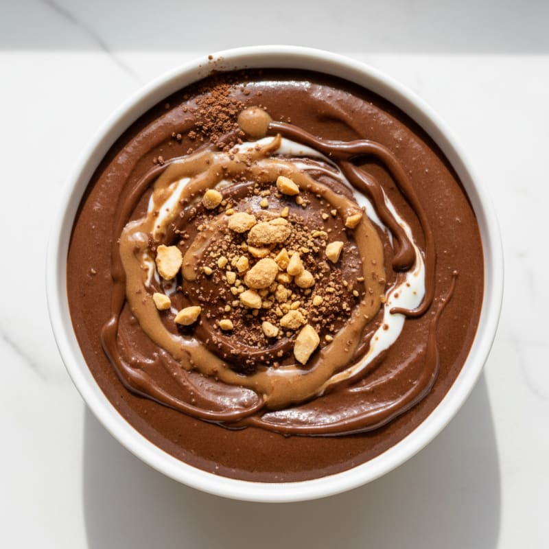 Silky Chocolate Protein Pudding with Whey and Peanut Butter