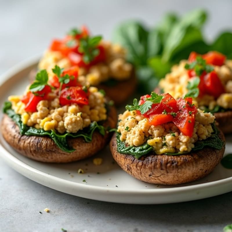 Roasted Portobello Mushrooms with Savory Herb Stuffing