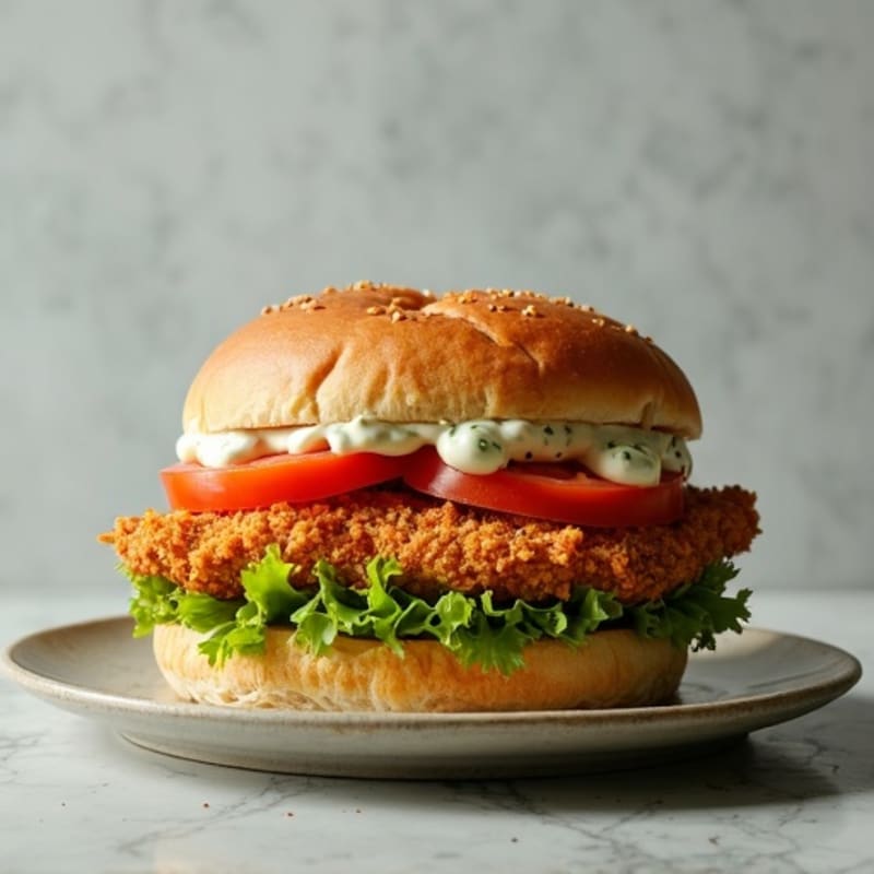Crispy Air-Fried Chicken Sandwich with Herb Mayo