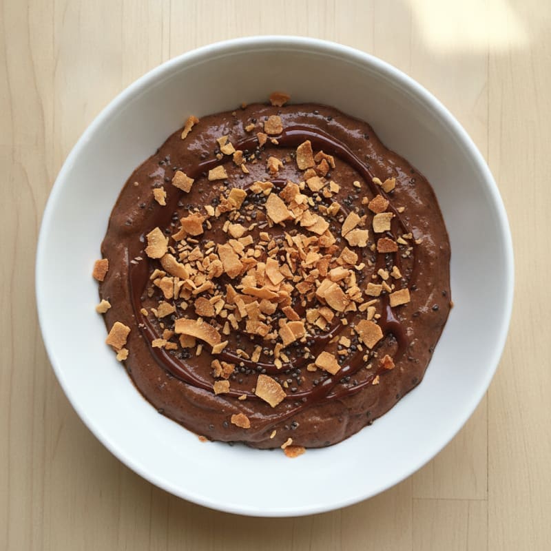 Silky Chocolate Protein Pudding with Toasted Coconut