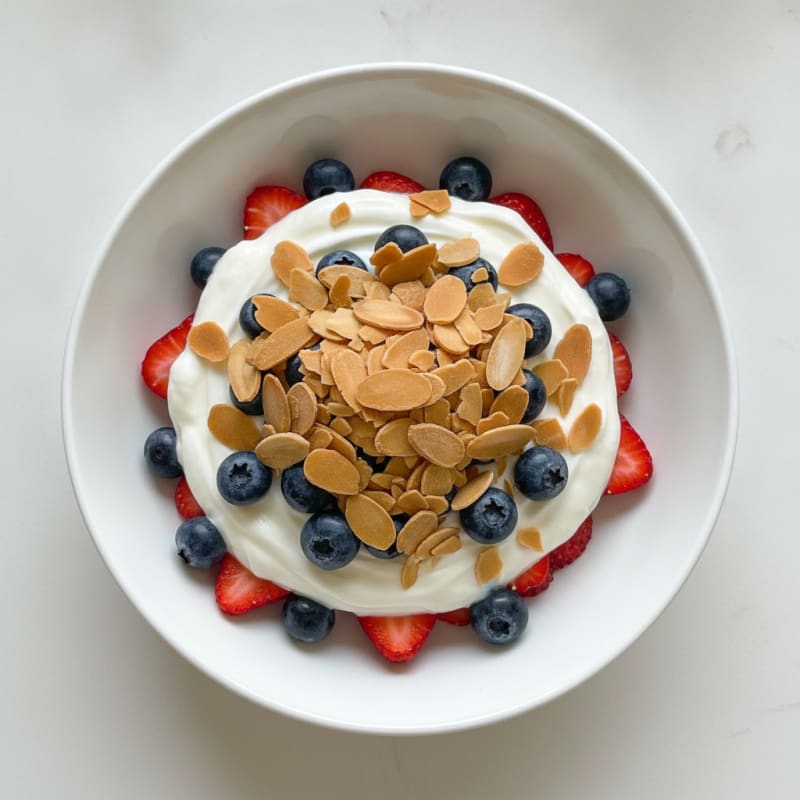 Greek Yogurt Protein Parfait with Berries and Almonds