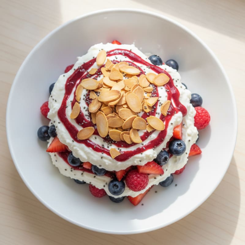 Greek Yogurt Protein Parfait with Mixed Berries