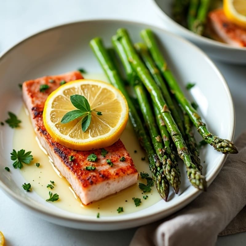 Lemon-Herb Seared Tuna with Roasted Asparagus