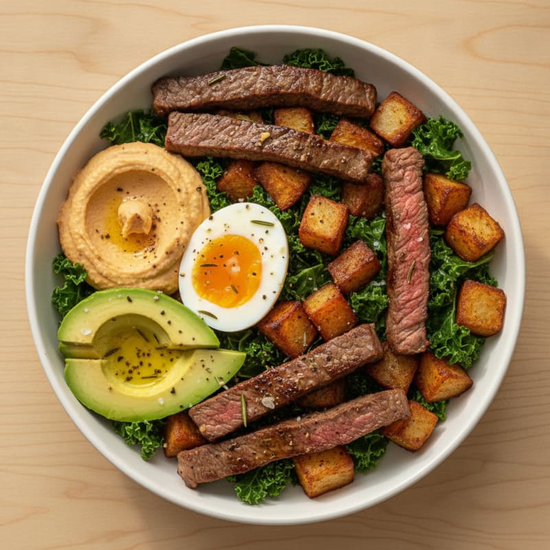 Sautéed Steak and Eggs Breakfast Bowl