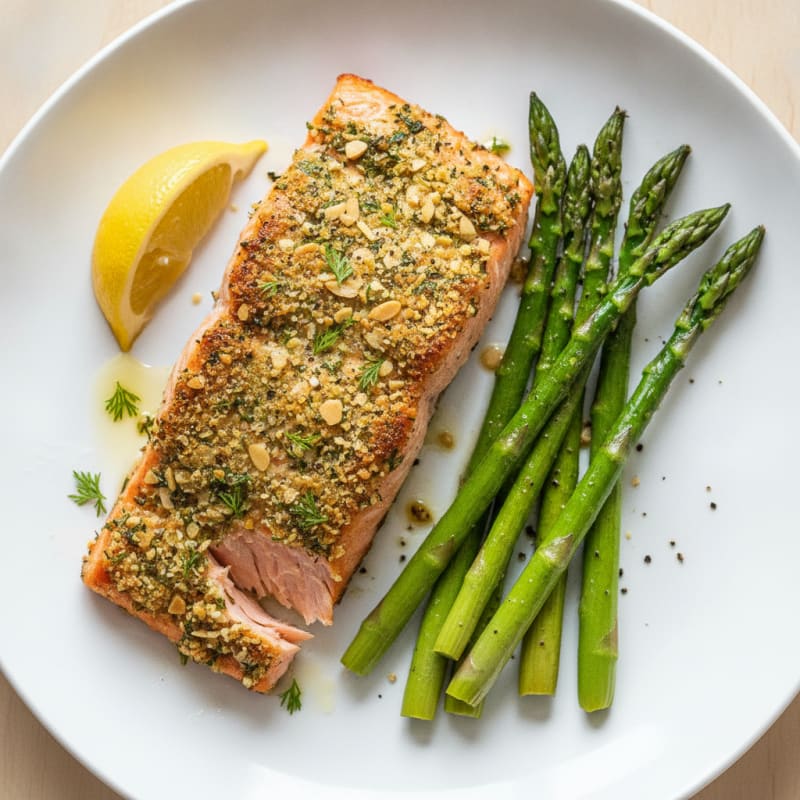 Herb-Crusted Salmon with Roasted Asparagus
