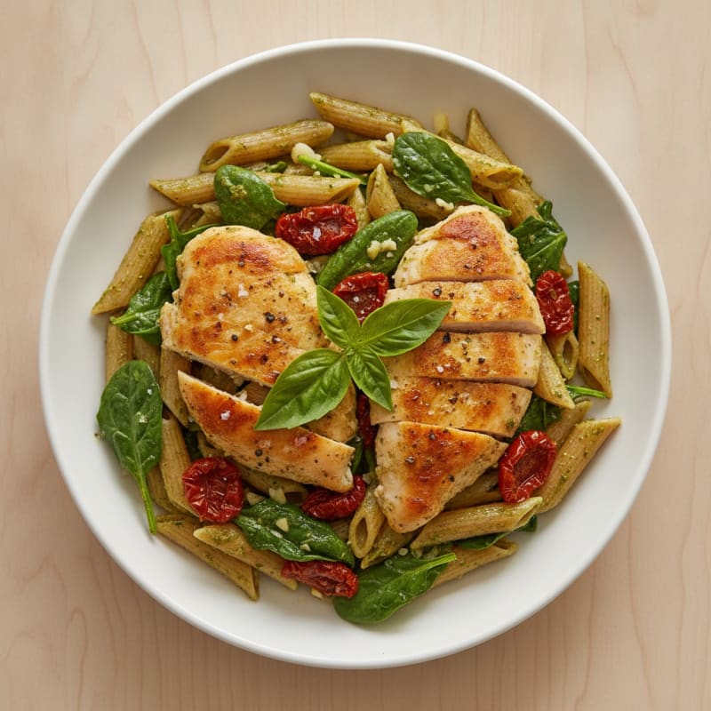 Pesto Chicken with Sundried Tomato Pasta