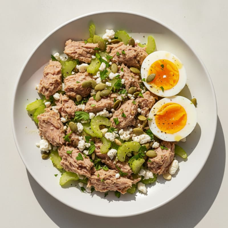 Zesty Mediterranean Tuna and Egg Protein Bowl