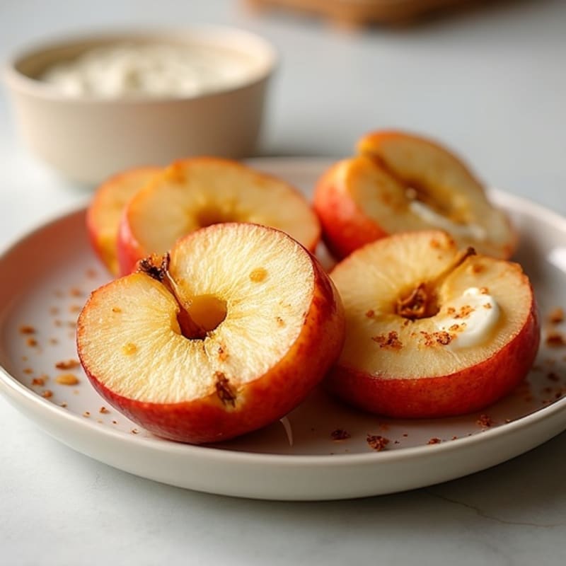 Crispy Baked Apple Slices with Creamy Greek Yogurt Filling