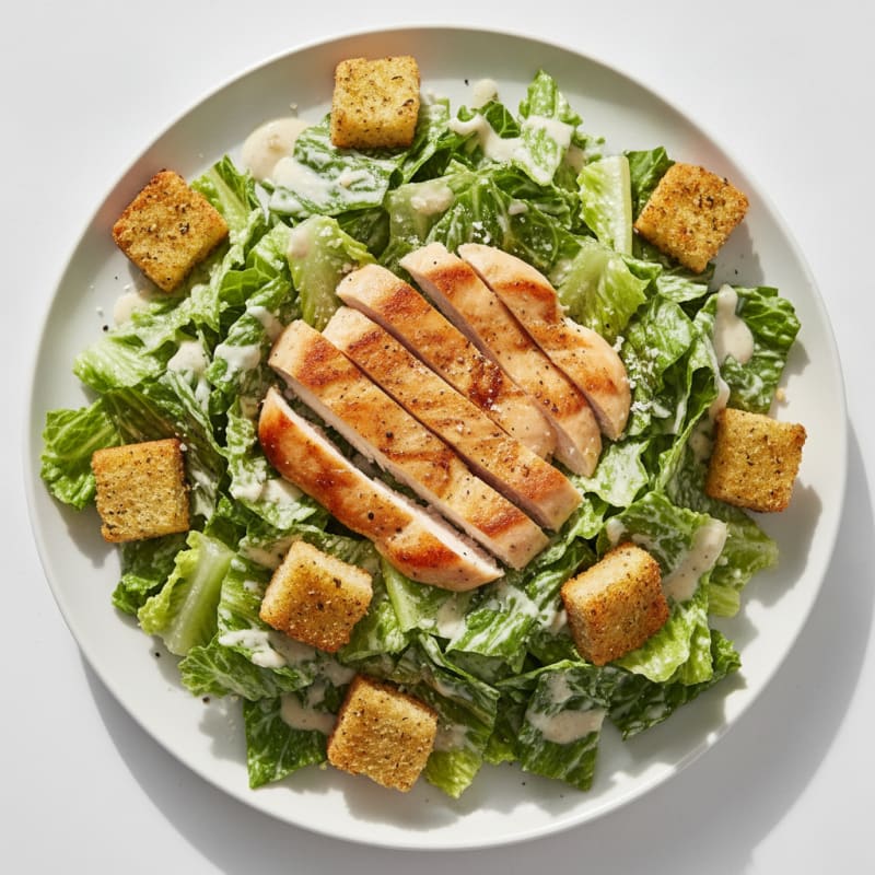 Chicken Caesar Salad with Garlic Croutons
