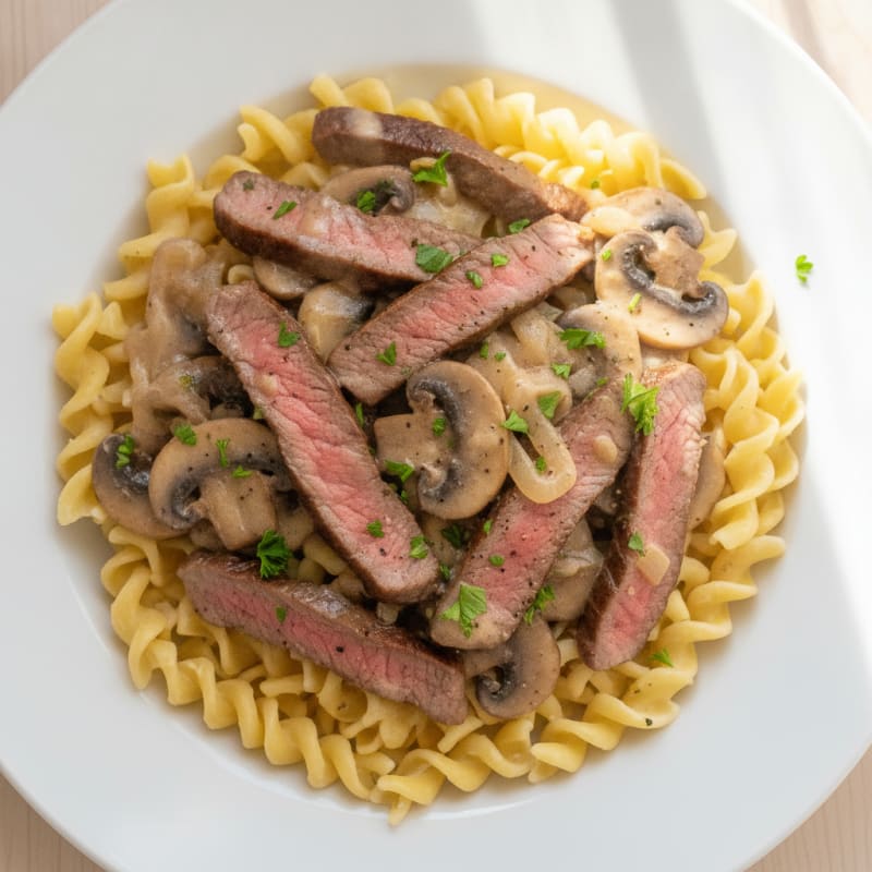 Classic Beef Stroganoff with Egg Noodles