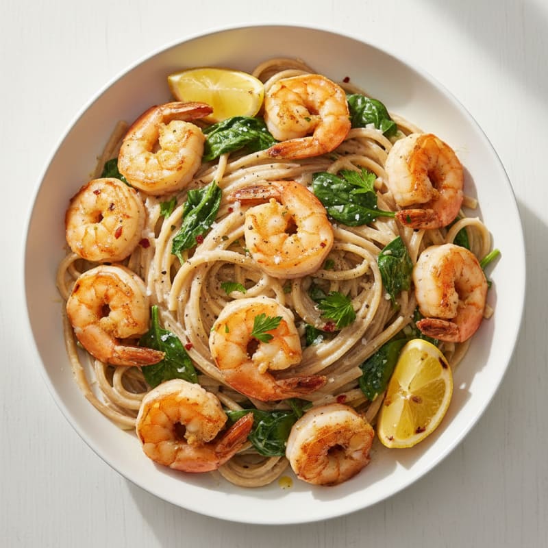 Creamy Garlic Shrimp Linguine